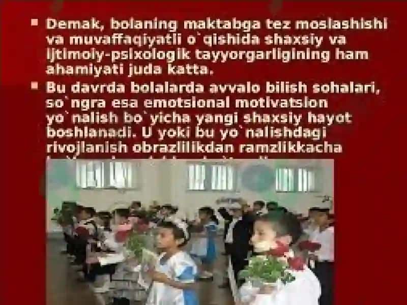 Bolalarning maktab ta’limiga tayyorlashda ijtimoiy-psixologik tayyorgarligi mavzusidagi TAQDIMOTI 6
