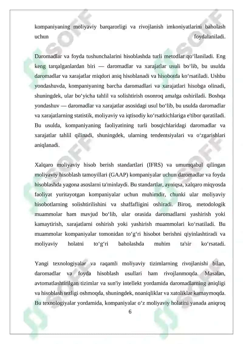Daromadlar va foyda tushunchalari 6