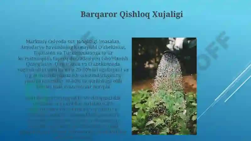 Markaziy Osiyo davlatlarining qishloq xoʻjaligi 6