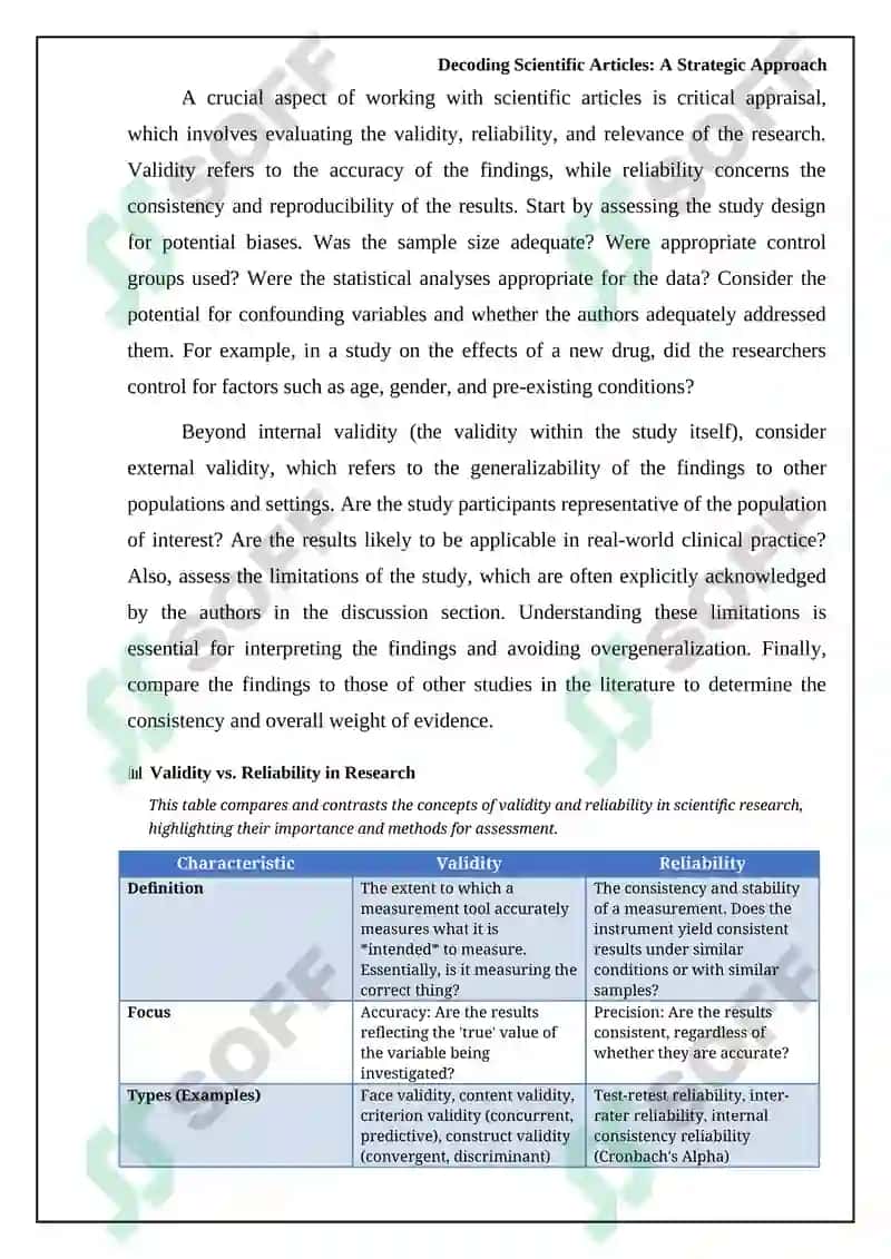 Reading and working on scientific articles 6