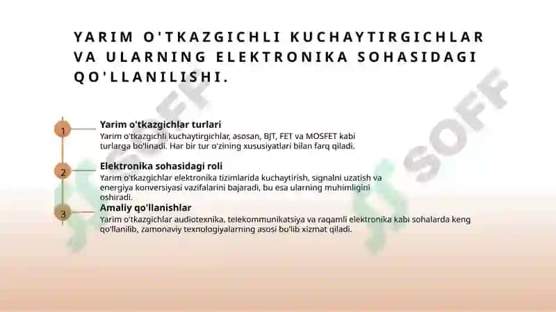 Yarim O'tkazgichli kuchaytirgichlar 6