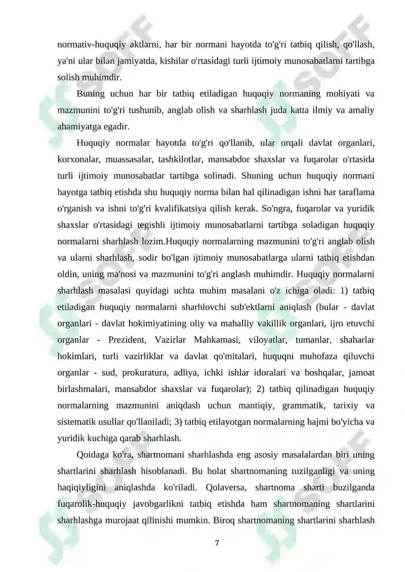 SHARTNOMAVIY XUQUQIY MUNOSABATLARNI TARTIBGA SOLUVCHI QONUNCHILIKNI O’ZIGA XOS XUSUSIYATI 6