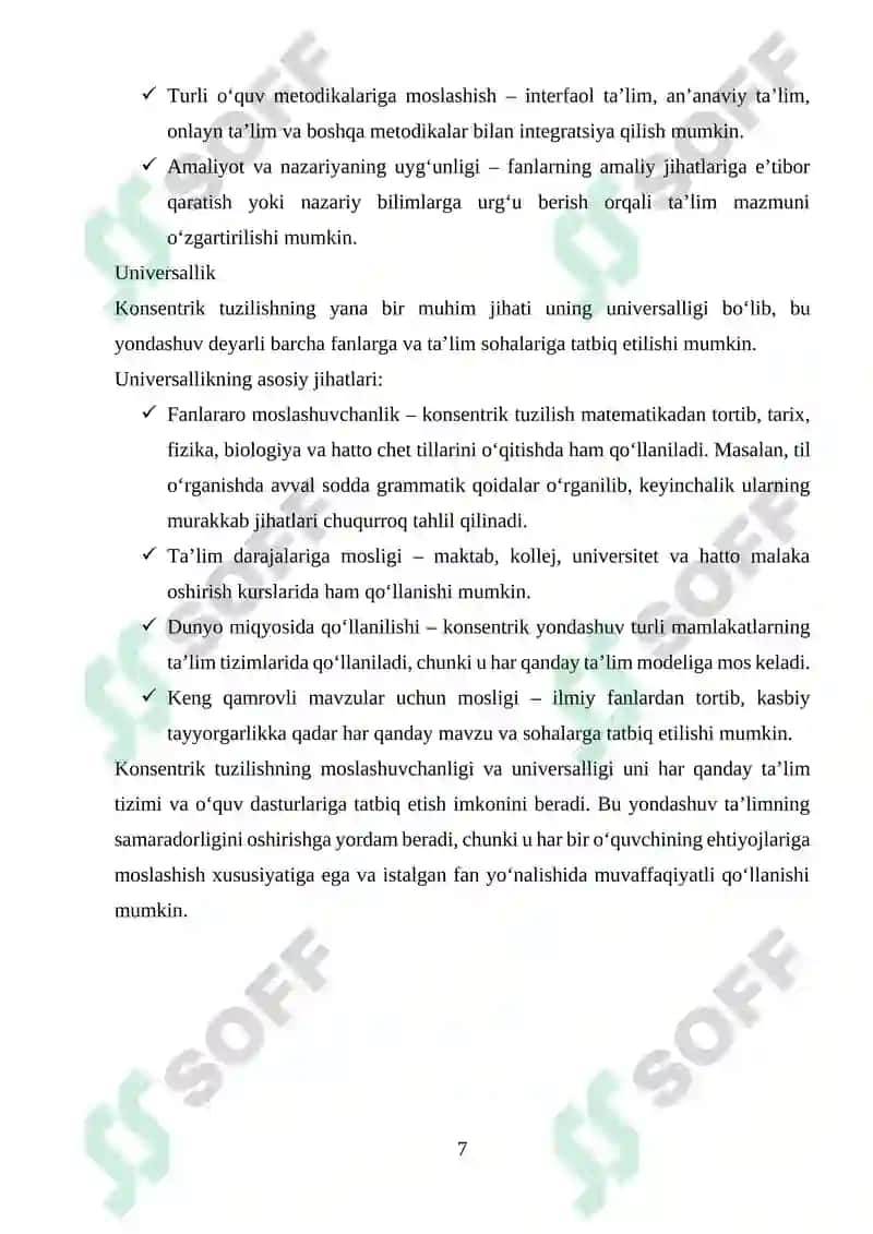 Dasturning konsentrik tuzilishi va tamoyillari asosida tuzilishi 6