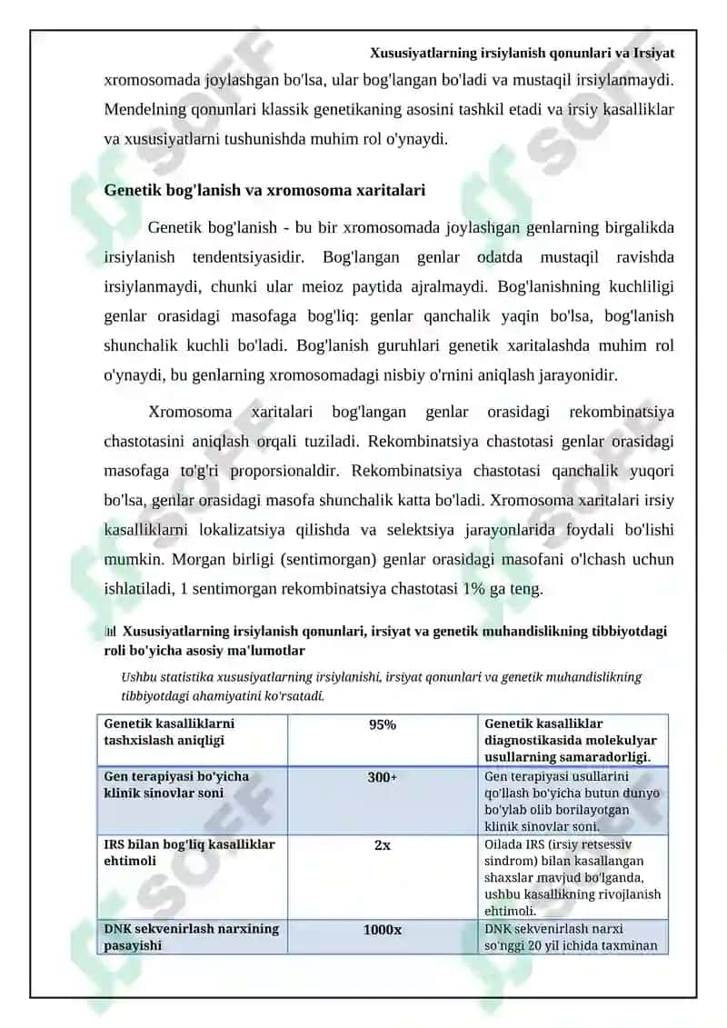 Xususiyatlarning irsiylanish qonunlari va Irsiyat 6