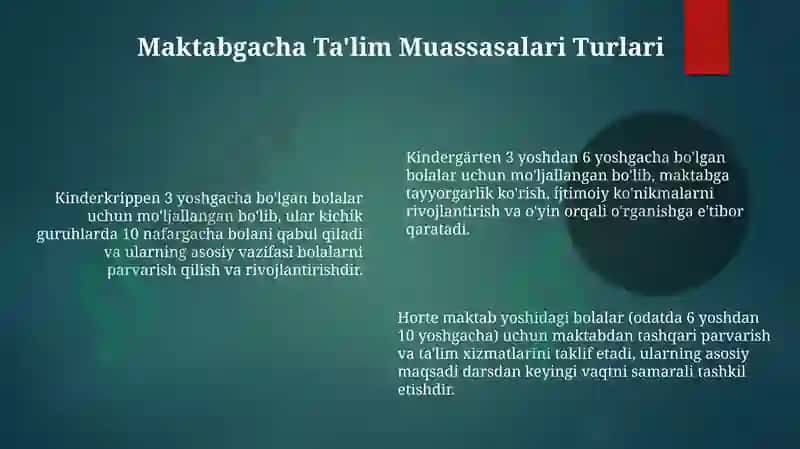 Germaniyada ta'lim tizimi va maktabgacha ta'lim 6