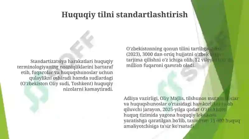 Huquqiy O'zbek tilining muammolari va kelajak yo'nalishlari 6