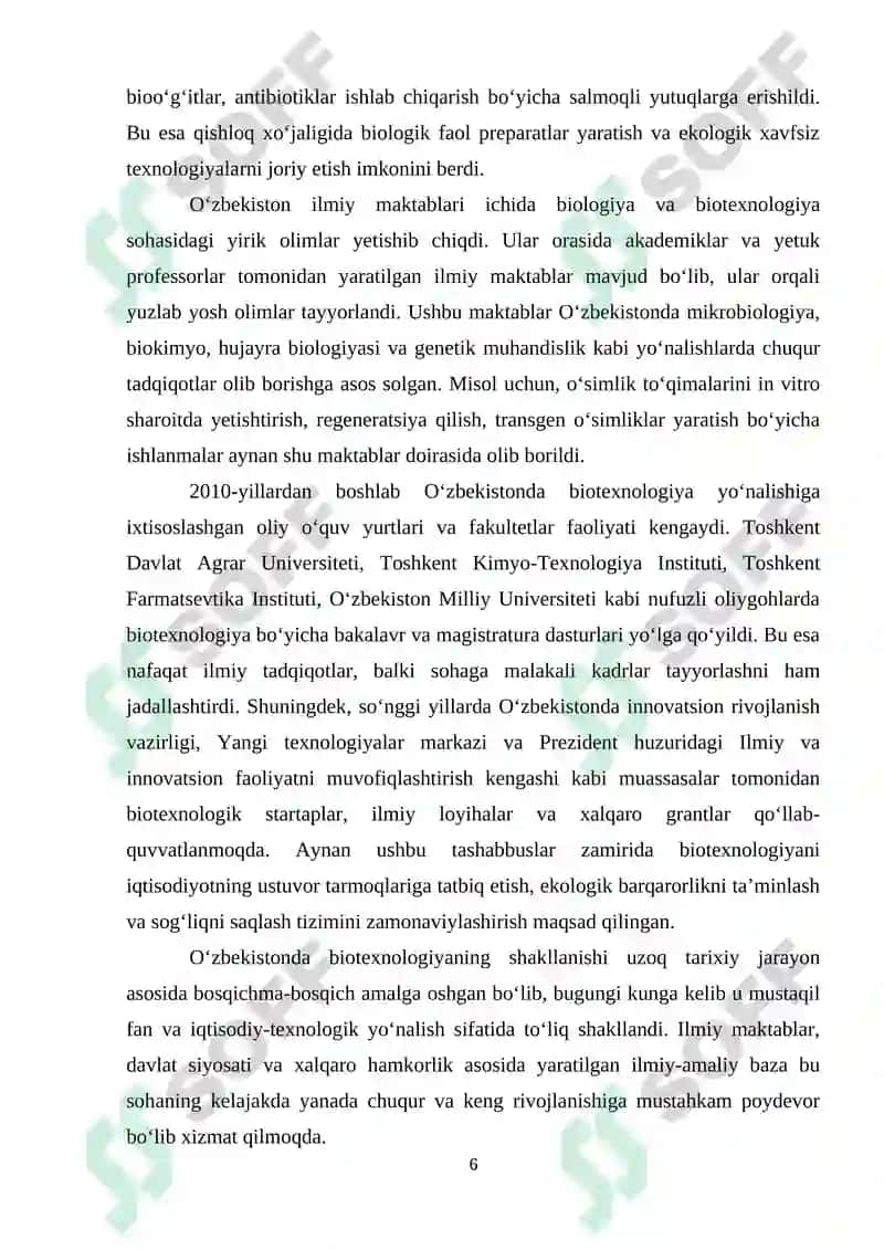 Biotexnologiyada rivojlanish tarixi va istiqbollari 6
