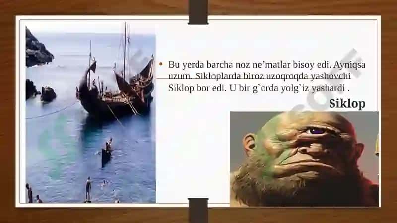 HOMERNING “ ODISSEYA” DOSTONI haqida slayd 6