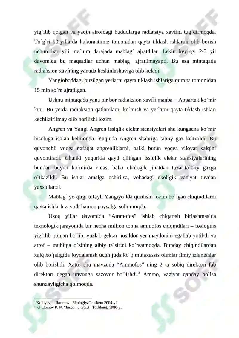 O‘zbekiston Respublikasining ekologik muommolari 6