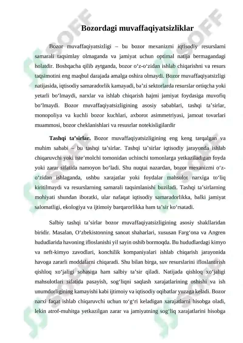 BOZORDAGI MUVAFFAQIYATSIZLIKLAR VA SAMARADORLIK 6