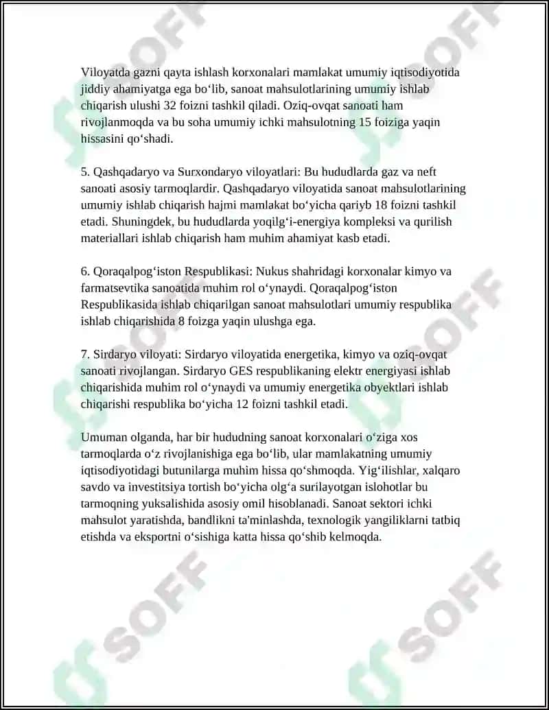 O'ZBEKISTONDA SANOAT KORXONALARINING ISHGA TUSHIRILISHI VA IQTISODIYOTGA TA'SIRI 6