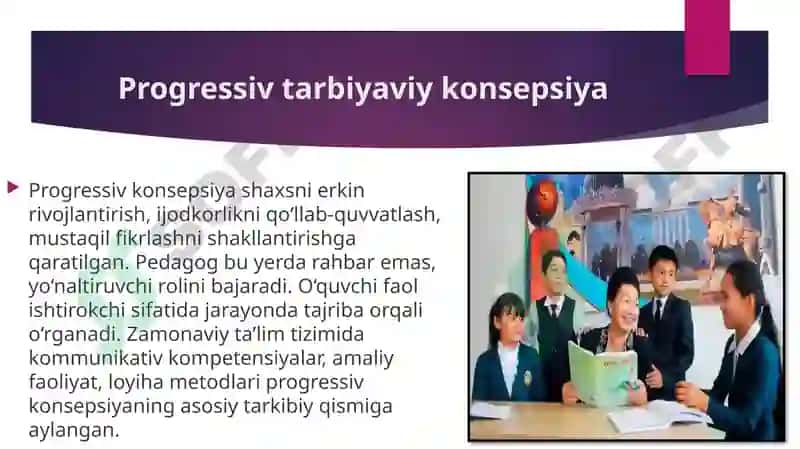 Tarbiyaviy konsepsiyalarni oʻrganish va tahlil yetish 6