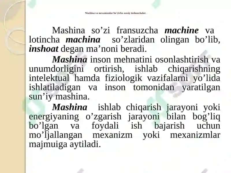 MEXANIZM VA MASHINALAR NAZARIYASI 6