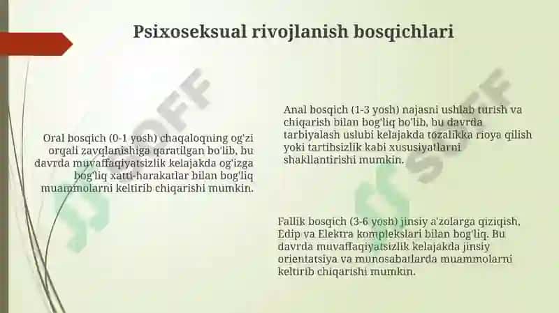 Psixologik maslahatga psixoanalitik yondashuvlarning xususiyatlari. 6