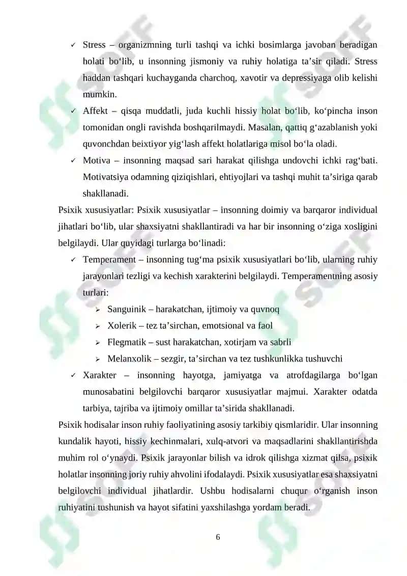 Psihika va psihik hodisalar olami 6