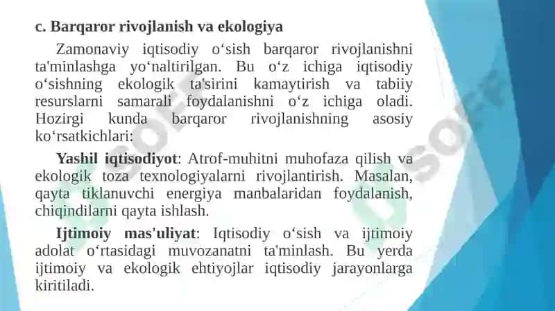 ZAMONAVIY IQTISODIY O‘SISH MODELLAR IQTISODIYOT INDEKSI KO‘RSATKICHLARI TIZIMI 6