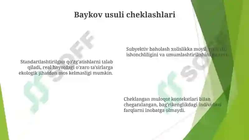 Baykovning kommunikativ tolerantlikni tashxislash usuli 6