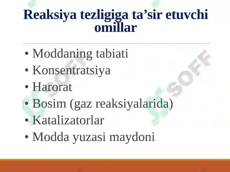 Reaksiya tezligi va unga ta’sir etuvchi omillar 6