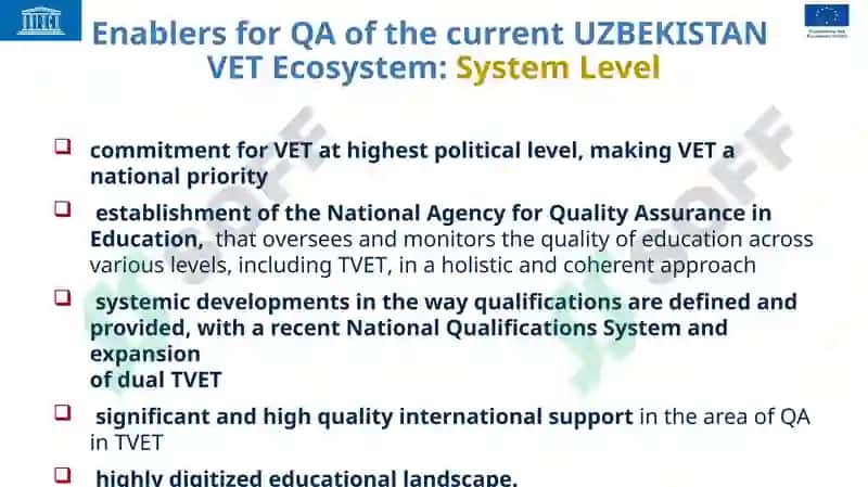 TOWARDS A NATIONAL QUALITY ASSURANCE FRAMEWORK / MECHANISM IN UZBEKISTAN 6
