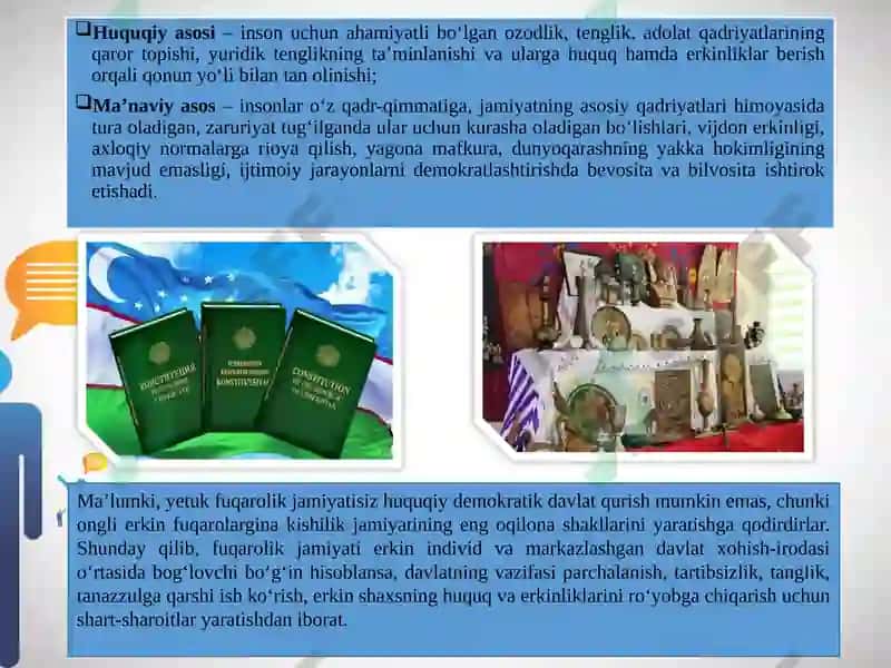 O'zbekistonda demokratik, fuqorolik jamiyati asoslarining shakllanishi, amalga oshirilgan siyosiy islohotlar 6