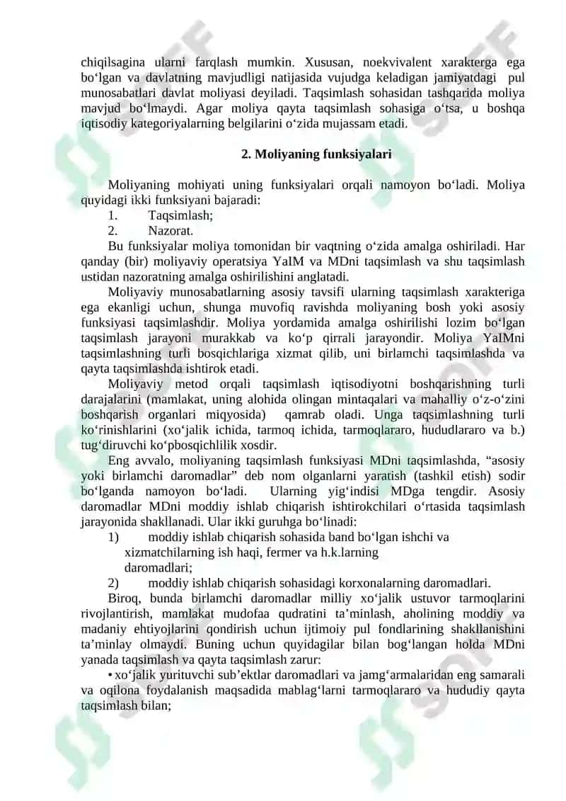 Moliyaning Mohiyati va Funksiyalari 6