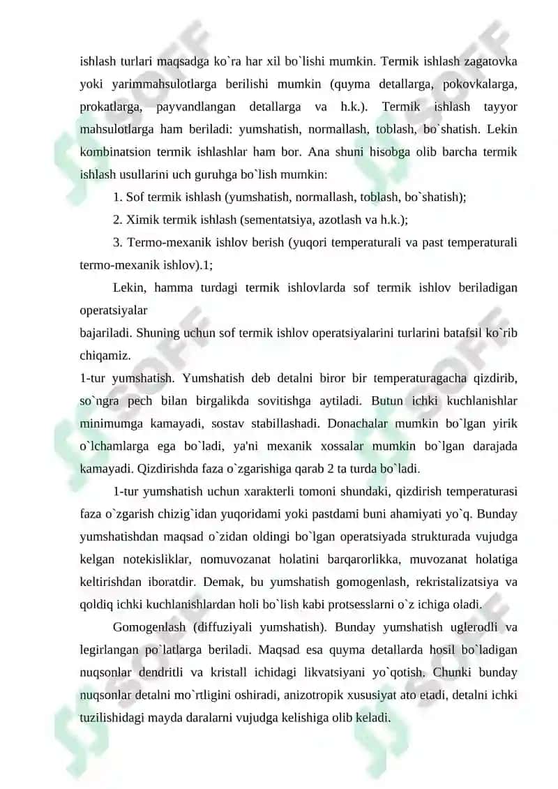 Rangli metallarni termik ishlash asoslari. 6