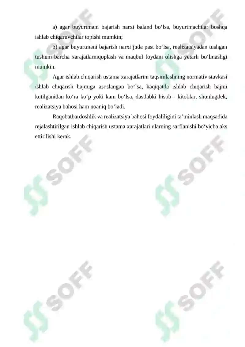 ISHLAB CHIQARISH TANNARXINI BUYURTMALAR BOʻYICHA ANIQLASH USULI 6