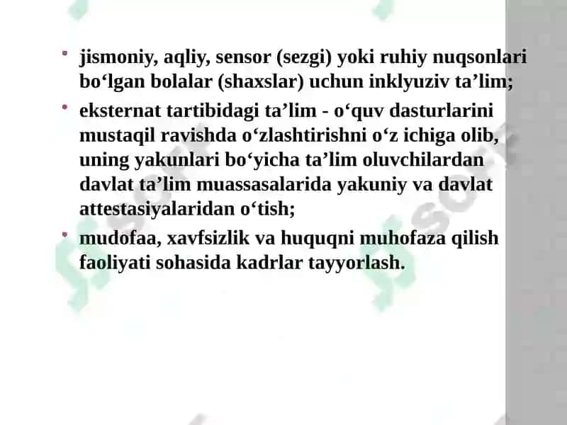 O'zbekiston Respublikasining qonuni "Ta'lim to'g'risida" 6