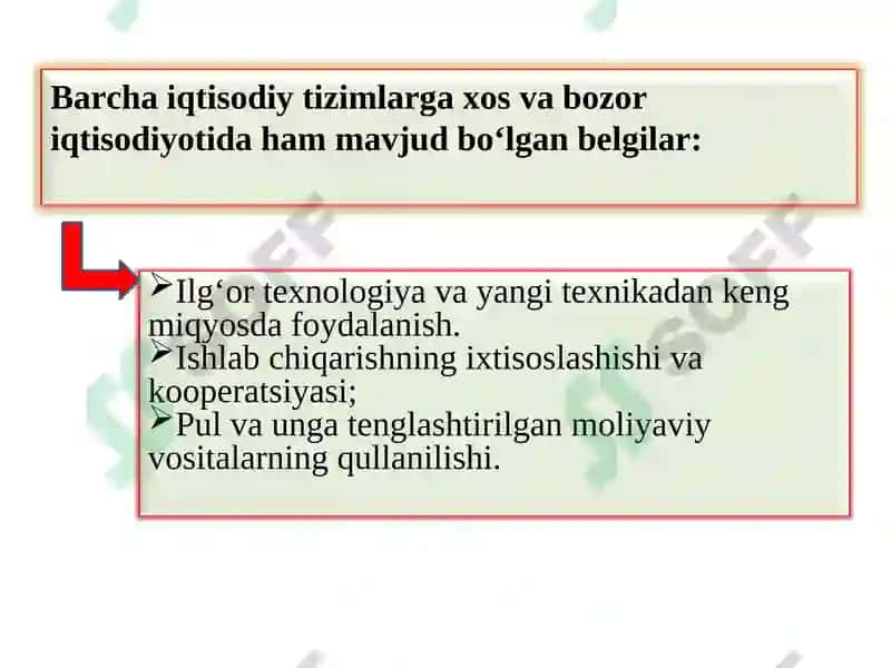 Bozor iqtisodiyotining mazmuni va asosiy belgilari 6