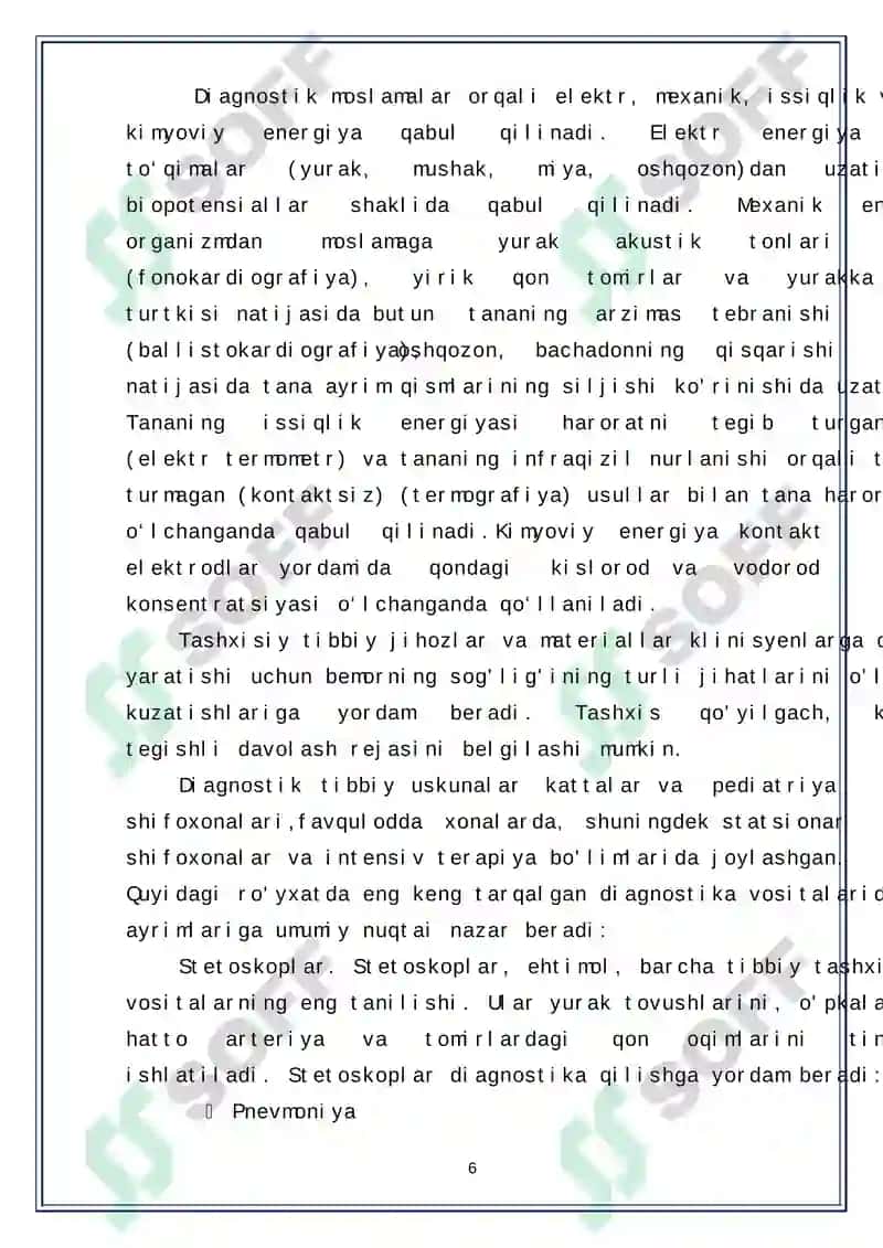 DIAGNOSTIKADA QO’LLANILADIGAN TIBBIYOT QURILMALARI 6
