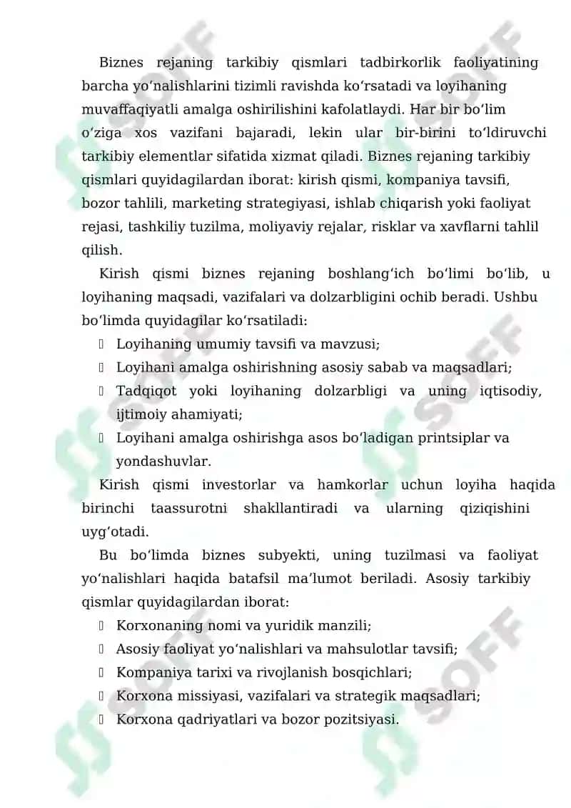 Amaliyotda biznes rejani tatbiq etish tajribalari 6
