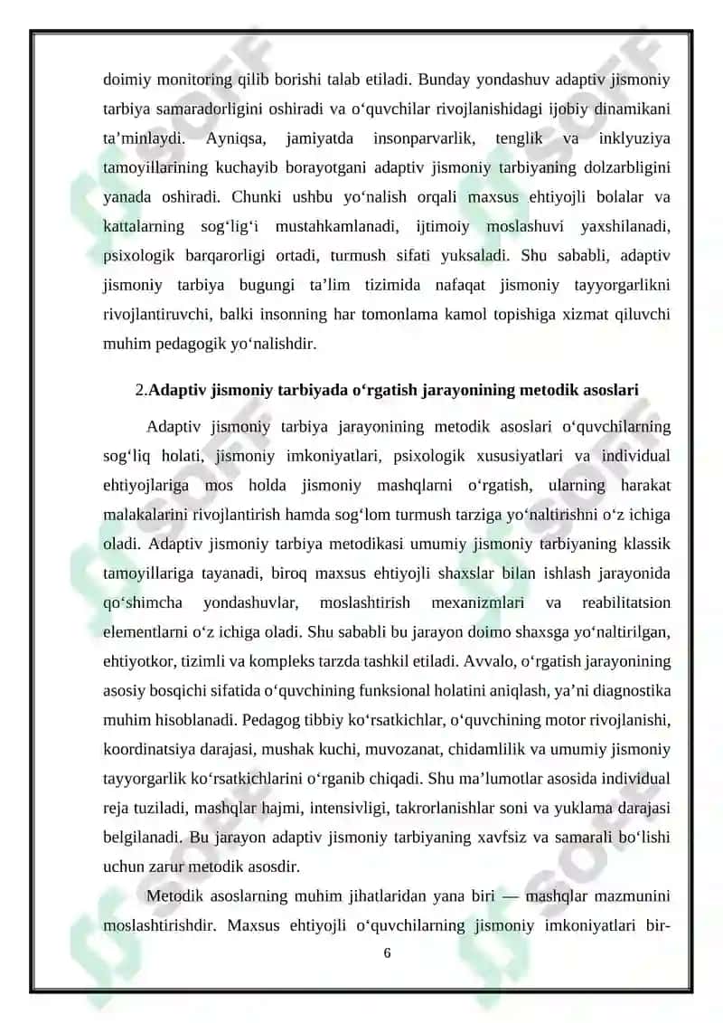 Adaptiv jismoniy tarbiya bo‘yicha o‘rgatish usullari 6
