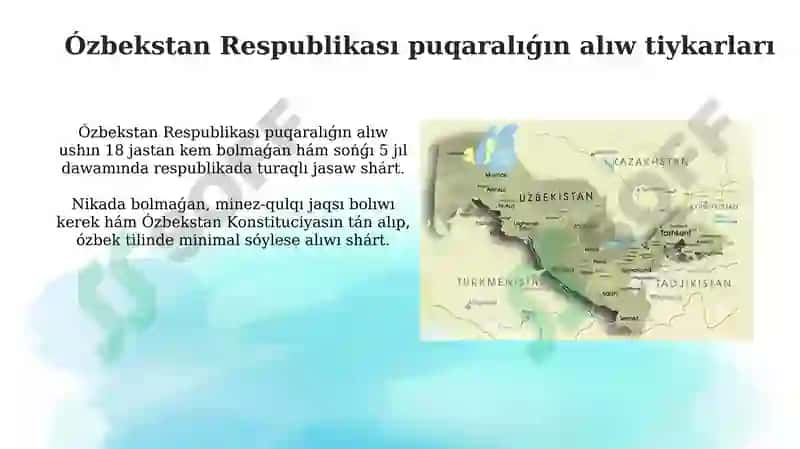 Ózbekstan Respublikasında shaxstıń konstituciyalıq huqıqıy jaǵdayı 7