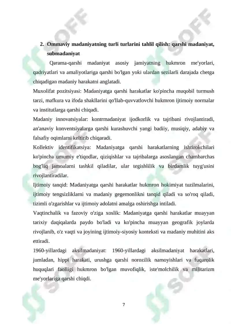 OMMAVIY MADANIYATNING SHAKLLANISH TARIXI UNING TURLARI 7