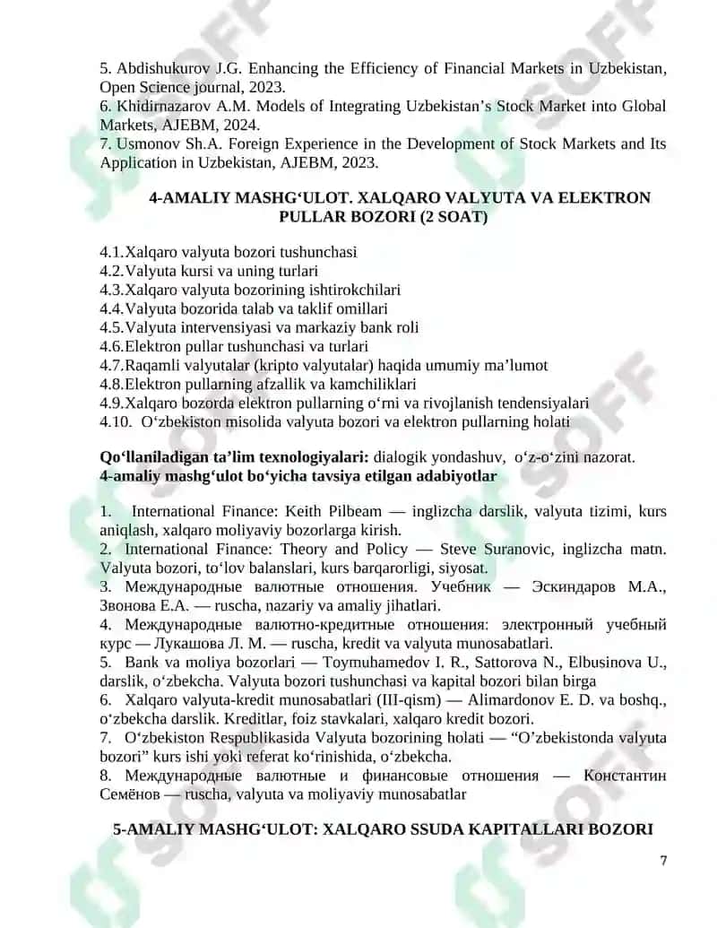 Moliya bozorlar, institutlar va instrumentlar 7