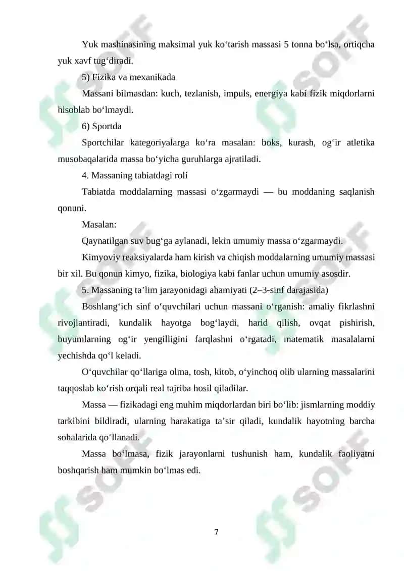 Ikkinchi sinflarda massa o‘lchov birliklarini o‘rgatish metodikasi 7