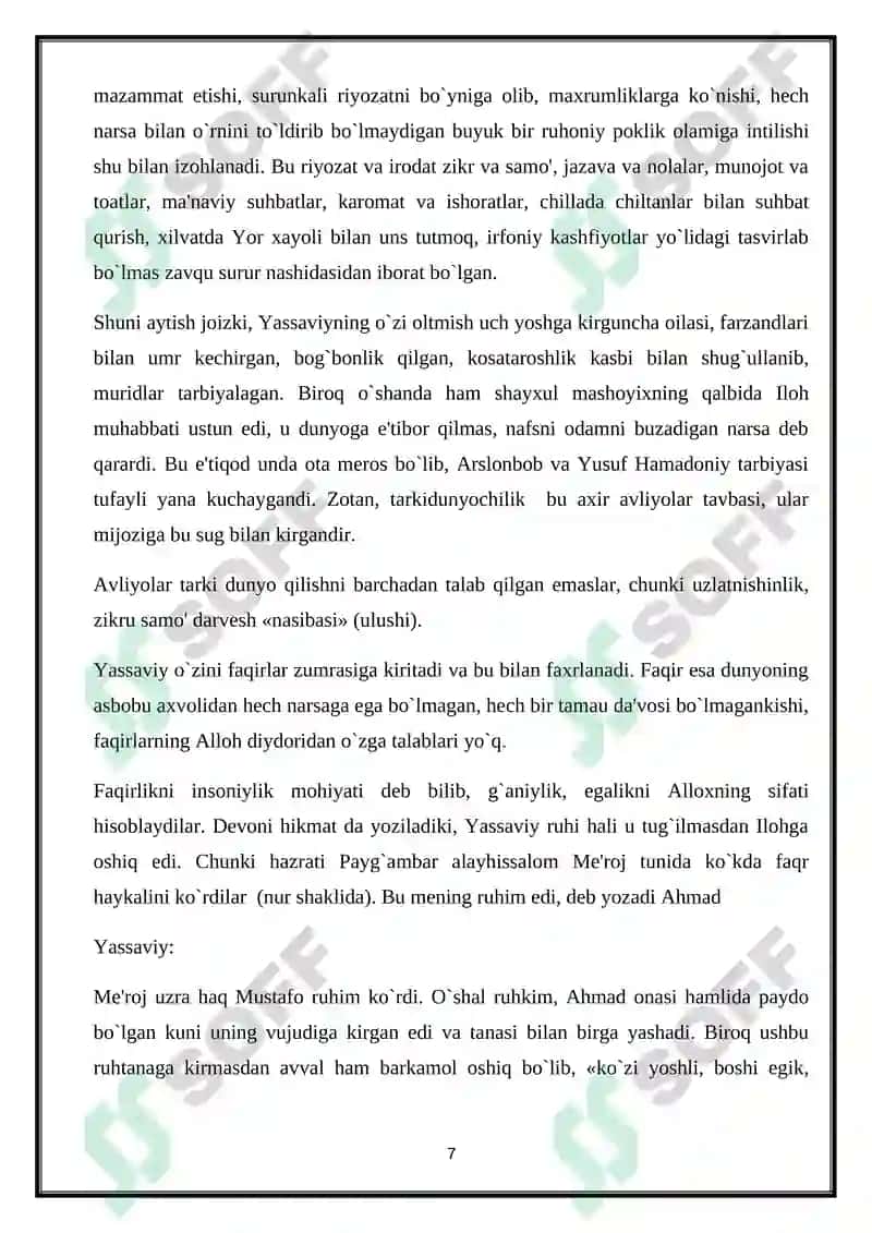 Ahmad Yassaviyning Devoni hikmatida nopoklik, nodonlik, dunyoparastlik kabi illatlarning qoralanishi 7