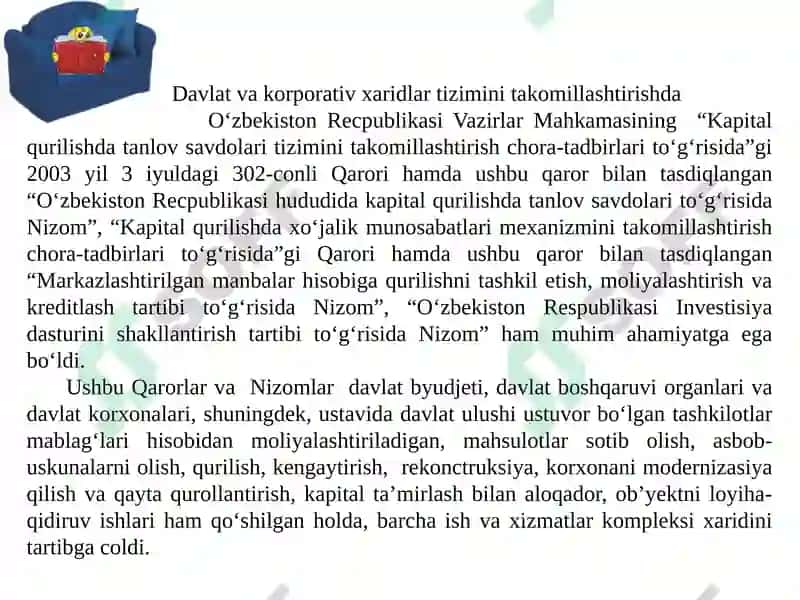 DAVLAT XARIDINI TASHKIL ETISHNING HUQUQIY ASOSLARI 7