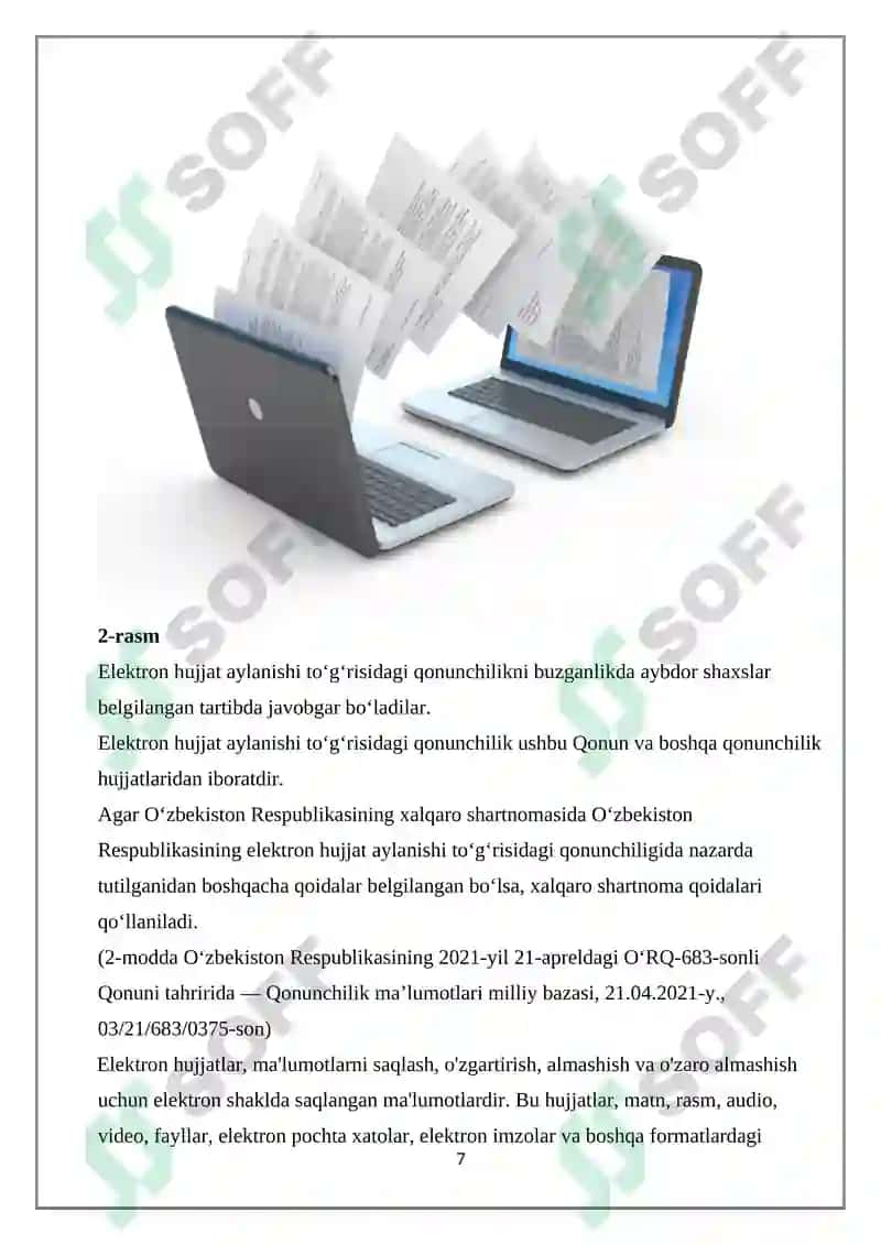 ELEKTRON HUJJAT VA ELEKTRON HUJJAT ALMASHINUVI 7