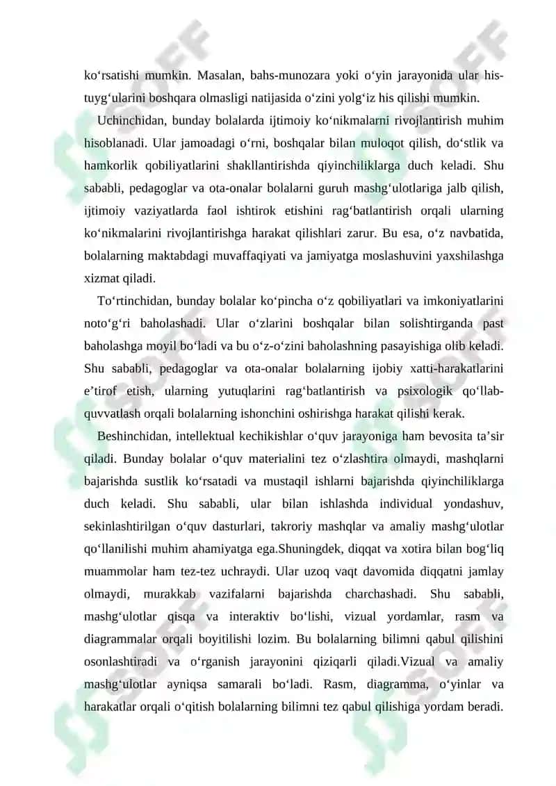 Intellektual rivojlanishida og‘irishi bo‘lgan bolalarda emotsional-ixtiyoriy sohaning rivoji 7
