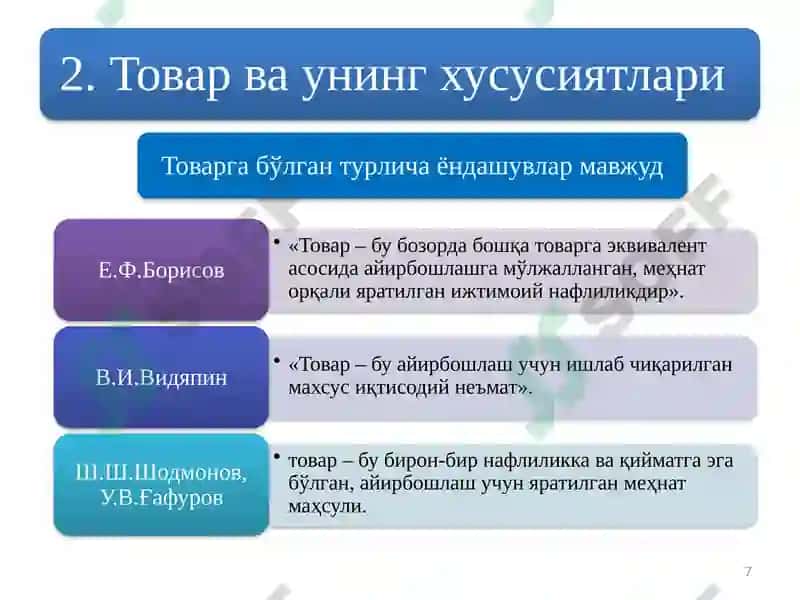 НАТУРАЛ ИШЛАБ ЧИҚАРИШ 7