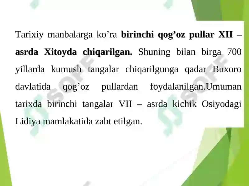 PUL VA MOLIYAVIY XATTI-HARAKATLAR SOTSIOLOGIYASI 7