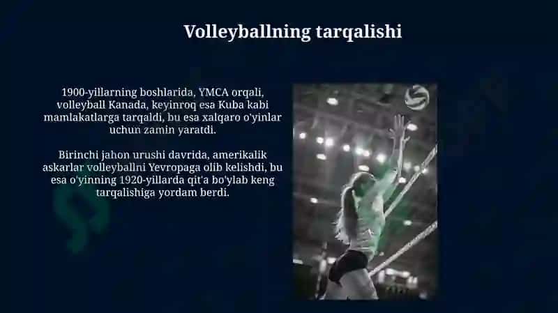 Voleyboloʻyinining vujudga kelishi va rivojlanishi 7
