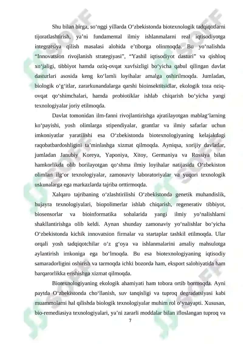 Biotexnologiyada rivojlanish tarixi va istiqbollari 7
