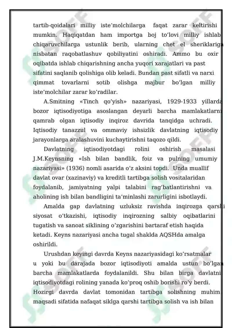 IQTISODIYOTNI TARTIBGA SOLISHDA MONETARISTIK NAZARIYA VA SIYOSAT 7