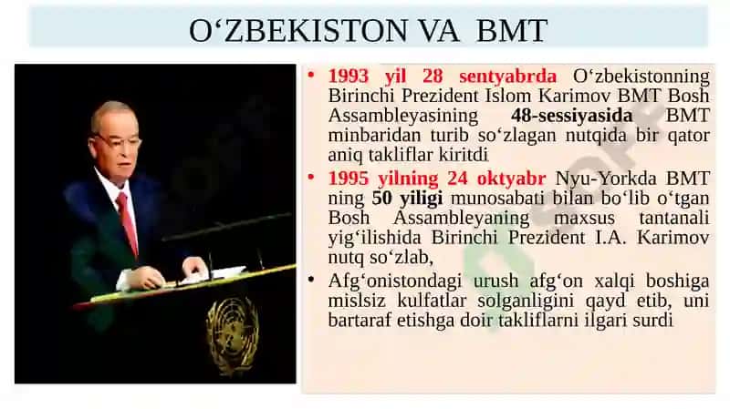O`ZBEKISTONNING JAHON HAMJAMIYATIGA QO’SHILISHI 7