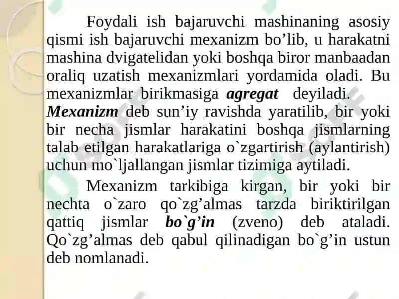 MEXANIZM VA MASHINALAR NAZARIYASI 7