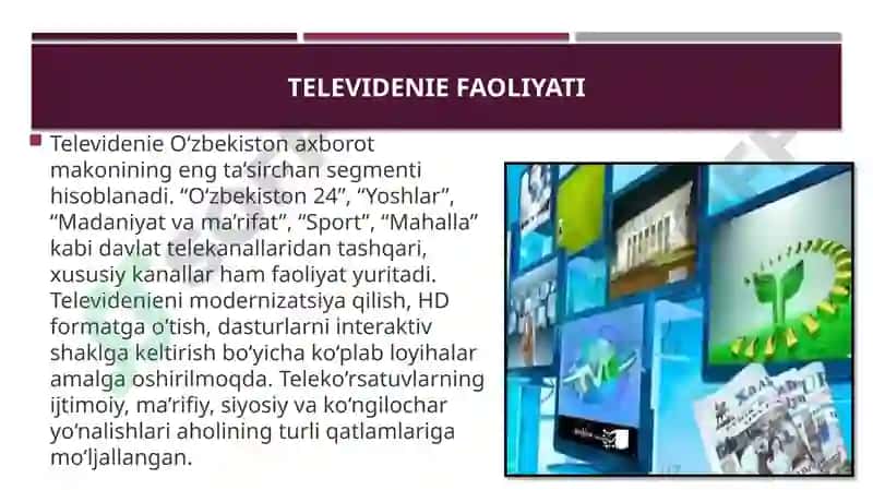 Oʻzbekiston respublikasi ommaviy axborot vositalarining faoliyati 7