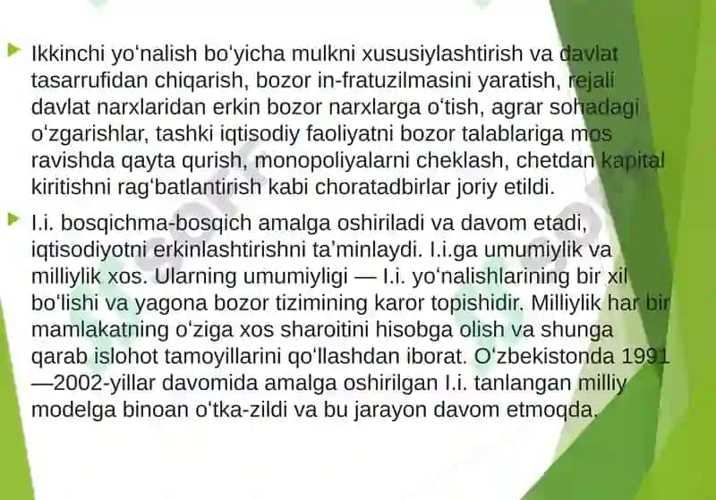 Mustaqil O'zbekiston: yosh davlatning iqtisodiy xolatni barqarorlashtirish uchun qo'ygan qadamlar 7