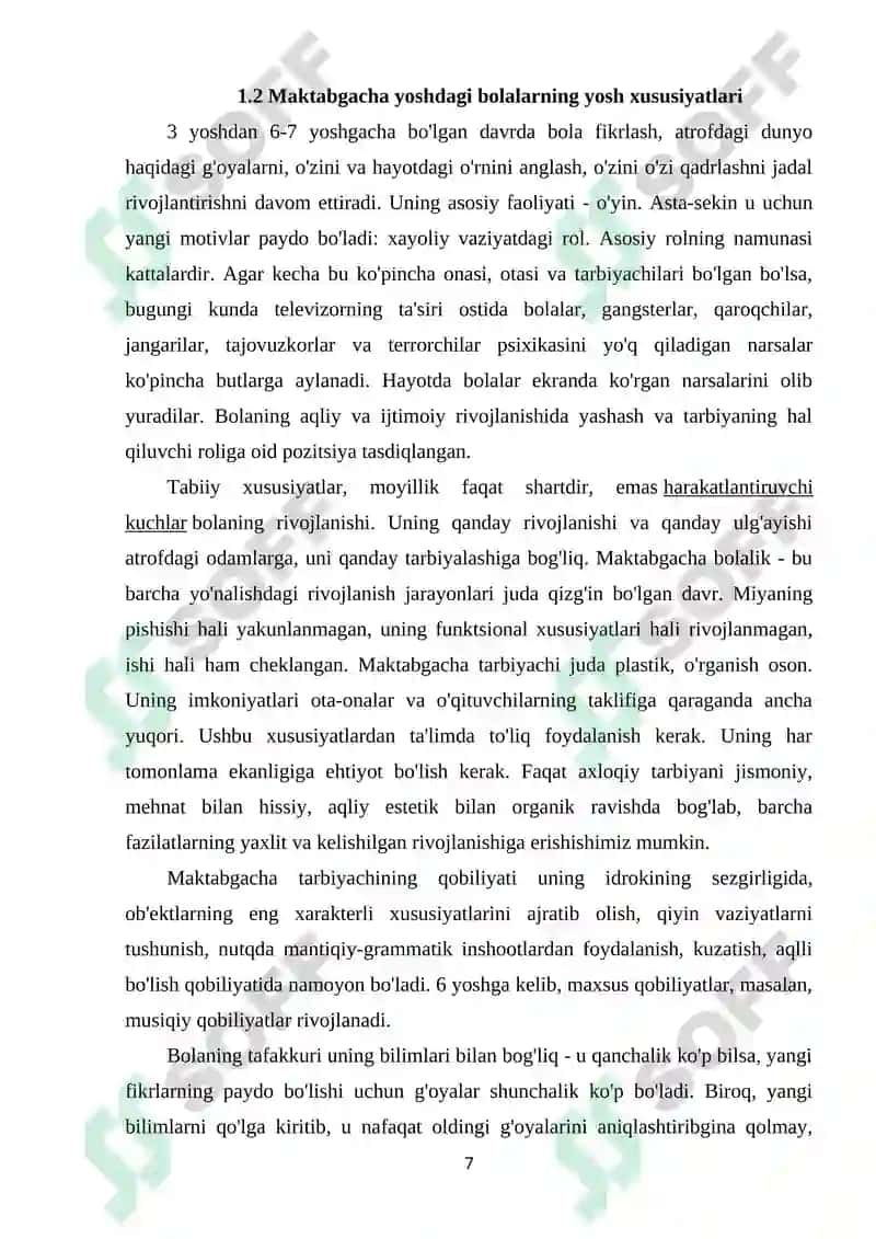 MAKTABGACHA YOSHDAGI BOLALARNING AQLIY RIVOJLANISHI 7